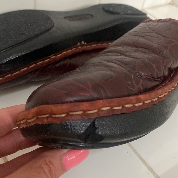 Dark red Born clogs with floral patterned leather - Picture 7 of 8